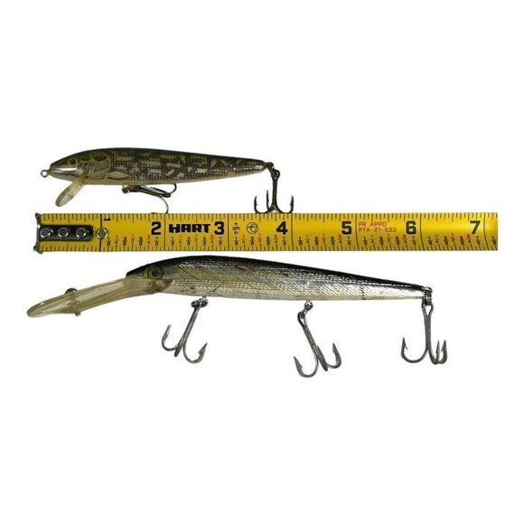 Vintage Rebel Minnow Rapala Fishing Lures Lot Of 2, 4” &6” Original Fish Bait - Picture 4 of 4